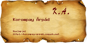 Korompay Árpád névjegykártya