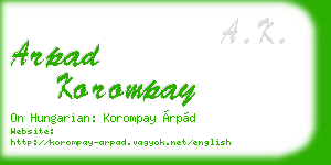 arpad korompay business card